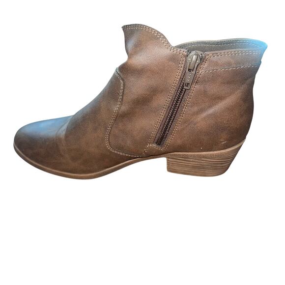 Brown Faux Leather Faded Glory Booties Size 6 - Picture 7 of 11